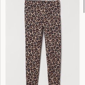 H&M Black/Beige Leopard Print Ankle Length Pants